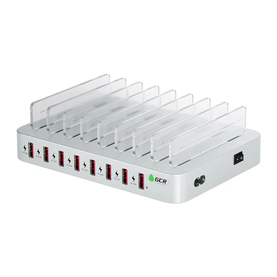 Сетевая зарядка на 8 USB портов Greenconnect GCR-8PAUSB-S, артикул GCR-8PAUSB-S