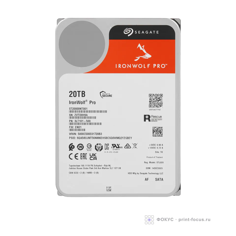 Seagate IronWolf Pro NAS 20Tb ST20000NT001, артикул ST20000NT001