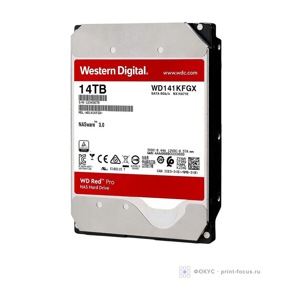 HDD WD SATA3 14Tb Red Pro WD141KFGX, артикул WD141KFGX