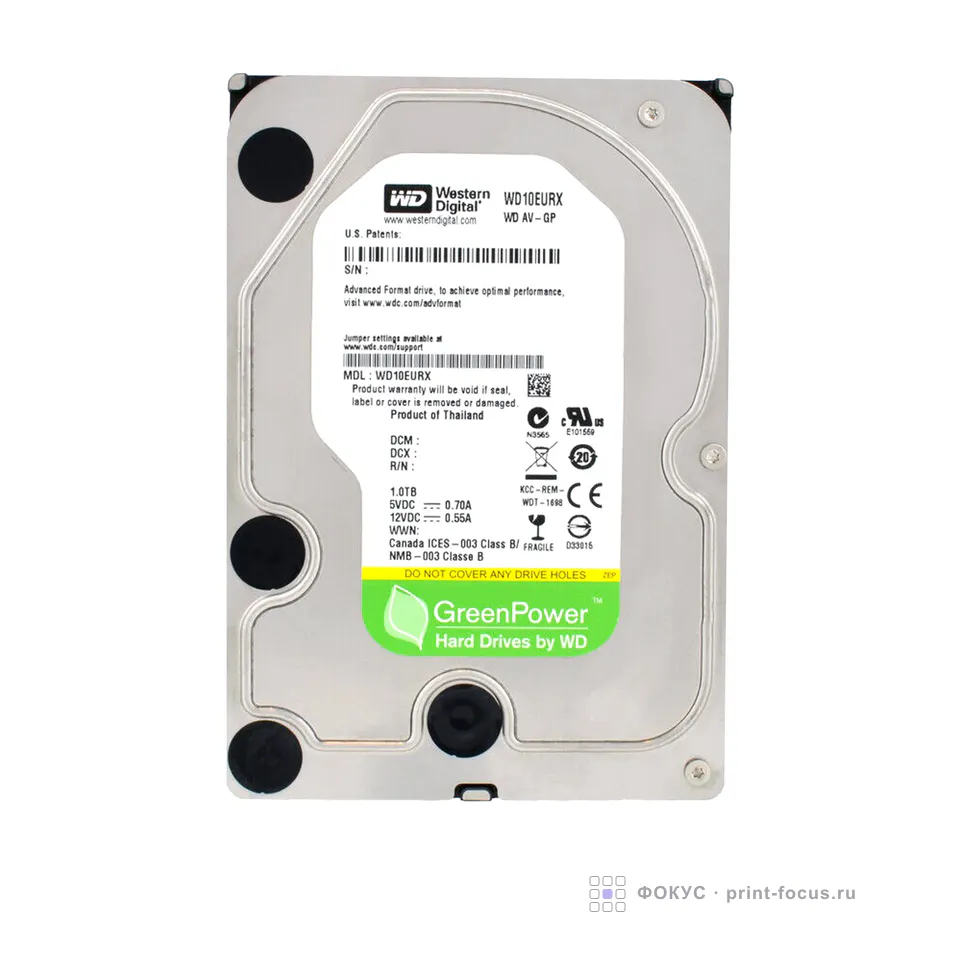 WD AV-GP 1Tb (WD10EURX-63UY4Y0), артикул WD10EURX-63UY4Y0
