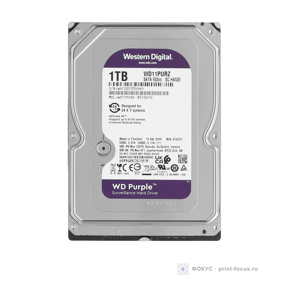WD Purple 1Tb (WD11PURZ), артикул WD11PURZ