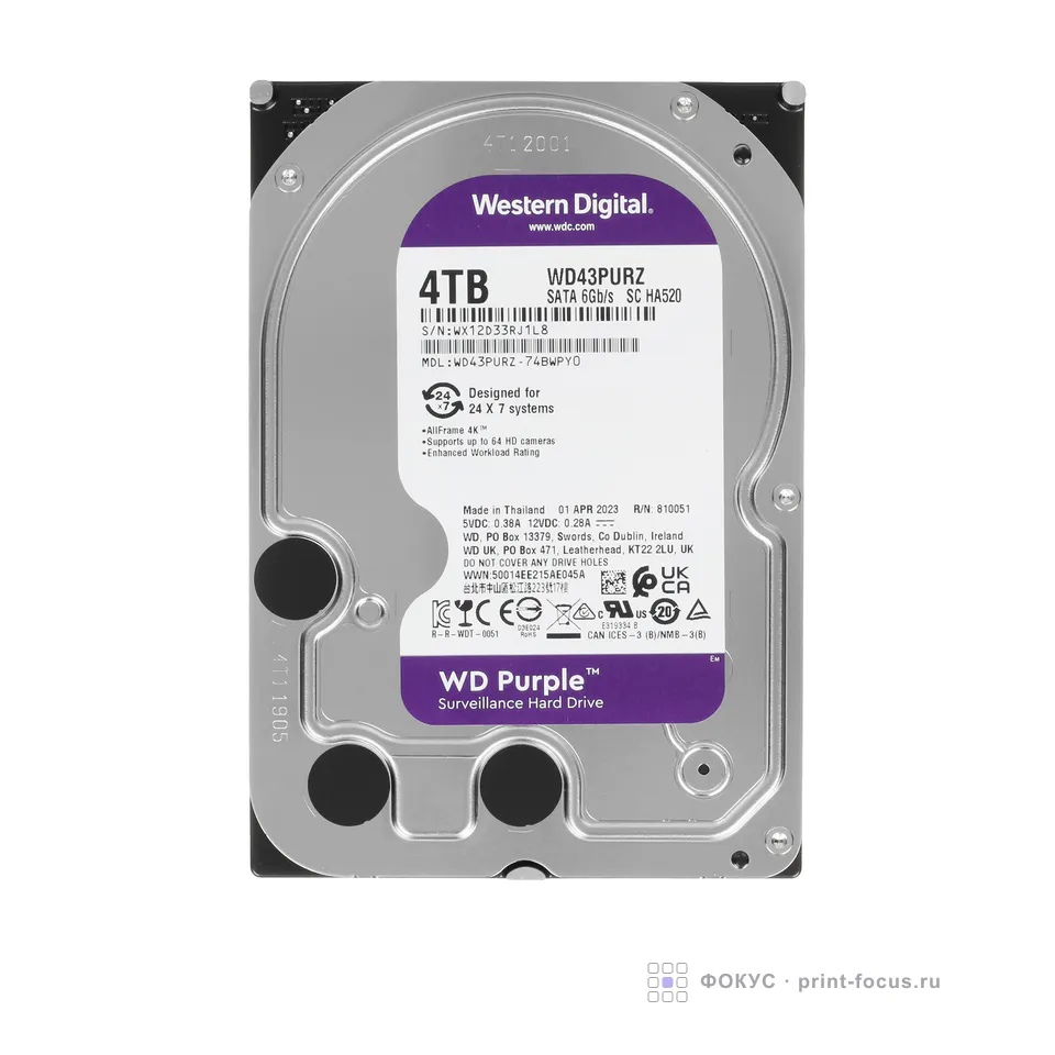 WD Purple 4Tb (WD43PURZ), артикул WD43PURZ