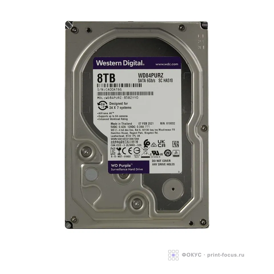 Western Digital Purple 8TB (WD84PURZ), артикул WD84PURZ