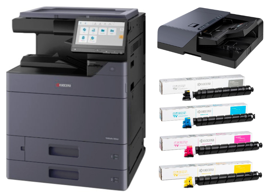 МФУ  Kyocera TASKalfa 2554ci в комплекте с автоподатчиком DP-7140 и тонерами