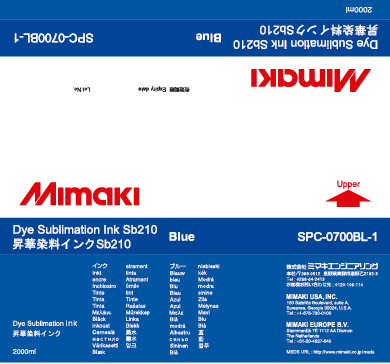 Чернила для плоттеров  Mimaki SB210 Blue
