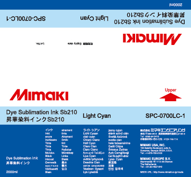 Чернила для плоттеров  Mimaki SB210 Light Cyan