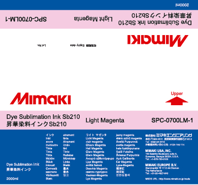 Чернила для плоттеров  Mimaki SB210 Light Magenta