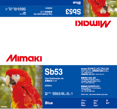 Чернила для плоттеров  Mimaki SB53 Blue (SB53-BL-44-1/ SB53-BL-2L-1)
