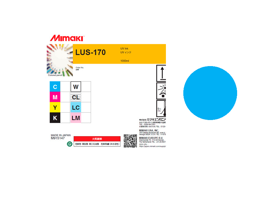 Чернила для плоттеров  УФ Mimaki LUS-170UV LED Cyan