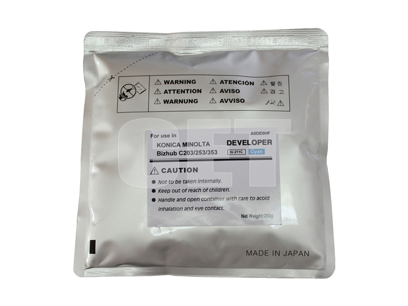 Девелопер для KONICA MINOLTA Bizhub C200/C203/C253/C353 (CET) Cyan