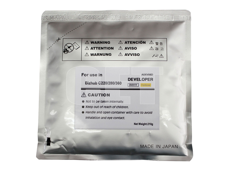 Девелопер для KONICA MINOLTA Bizhub C220/C280/C360 (CET) Yellow