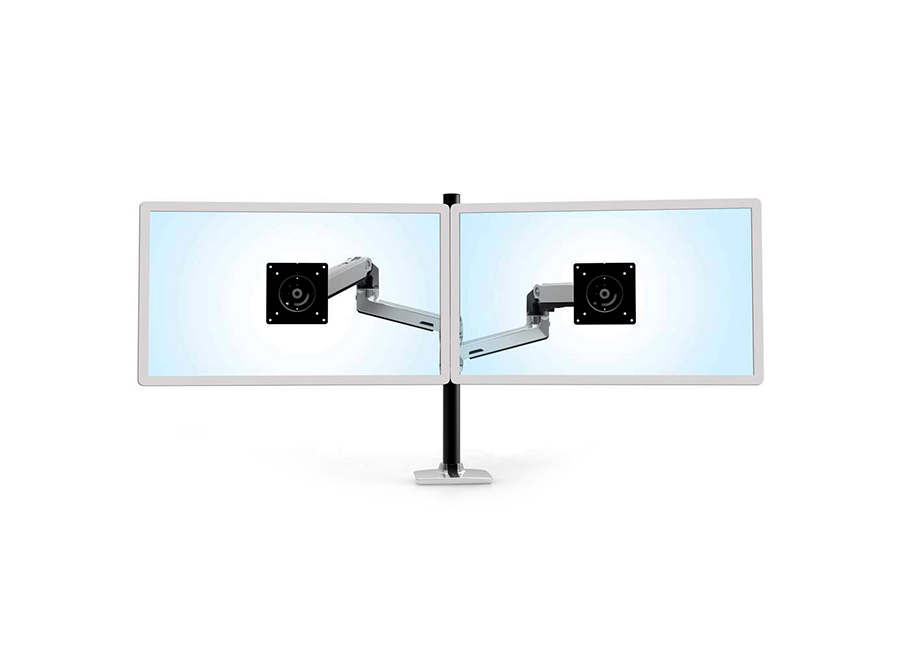Двойное настольное крепление Ergotron LX Dual Stacking Arm with Tall Pole (45-509-216)