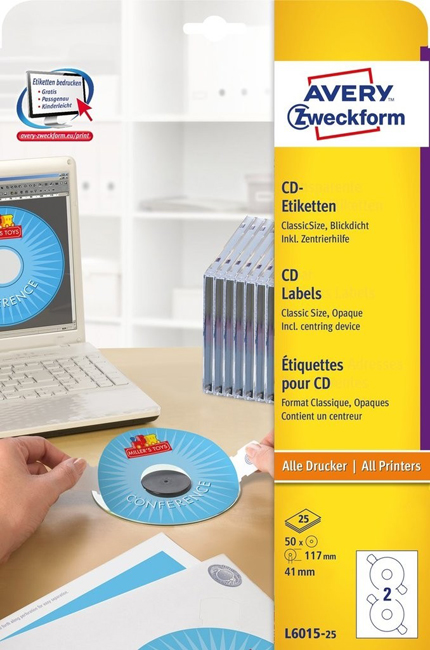 Этикетки для CD Avery Zweckform ClassicSize