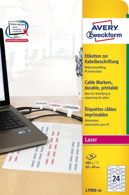 Этикетки для проводов Avery Zweckform