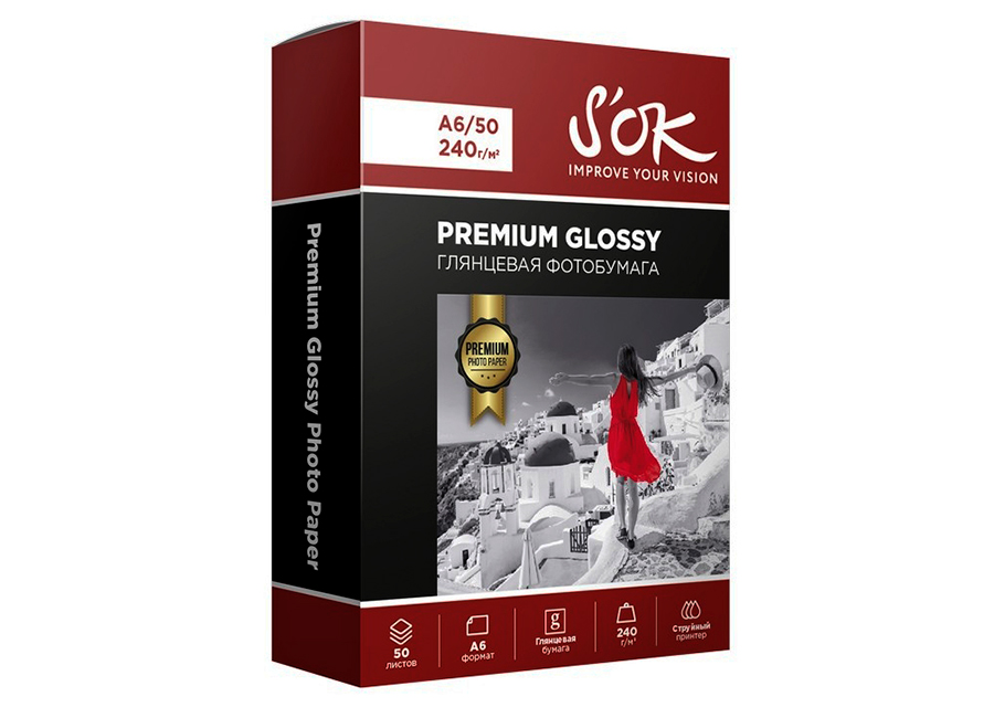 Фотобумага  Sakura Premium Risen Coated Glossy A6
