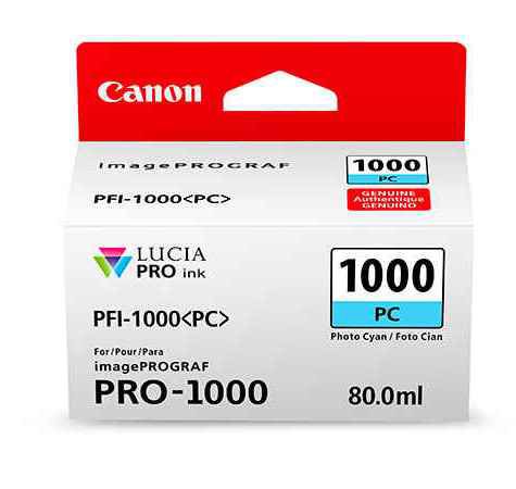 Картридж для плоттеров  Canon PFI-1000PC Photo Cyan 80 мл (0550C001)