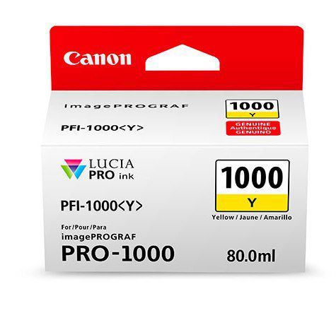 Картридж для плоттеров  Canon PFI-1000Y Yellow 80 мл (0549C001)