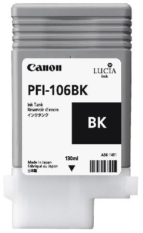 Картридж для плоттеров  Canon PFI-106BK Black 130 мл (6621B001)