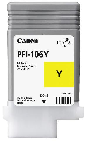 Картридж для плоттеров  Canon PFI-106Y Yellow 130 мл (6624B001)