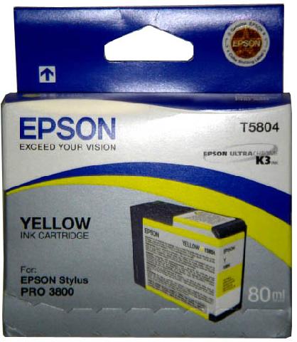 Картридж для плоттеров  Epson T5804 Yellow 80 мл (C13T580400)