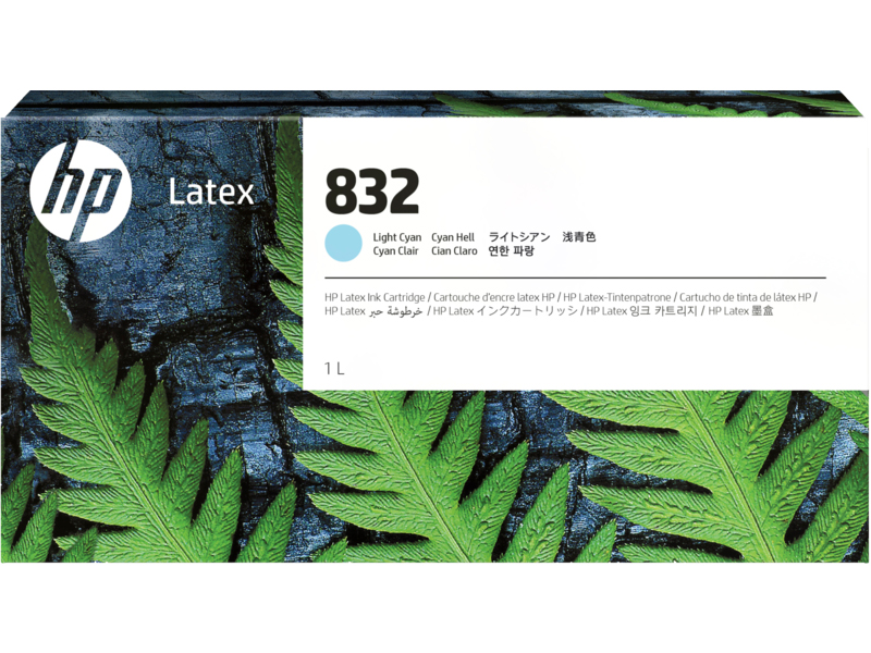 Картридж для плоттеров  HP 832 Lt Cyan Latex Ink Cartridge 1л (4UV79A)
