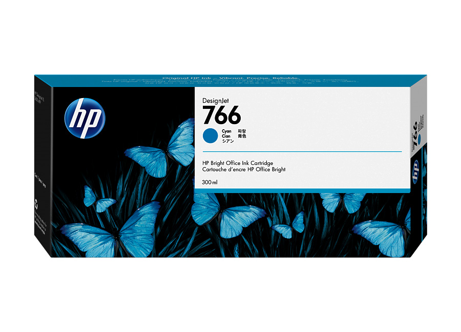 Картридж для плоттеров  HP DesignJet 766 Cyan 300 мл (P2V89A)