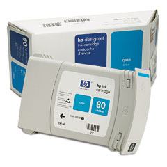 Картридж для плоттеров  HP DesignJet 80 Cyan 350 мл (C4846A)
