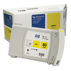 Картридж для плоттеров  HP DesignJet 80 Yellow 350 мл (C4848A)