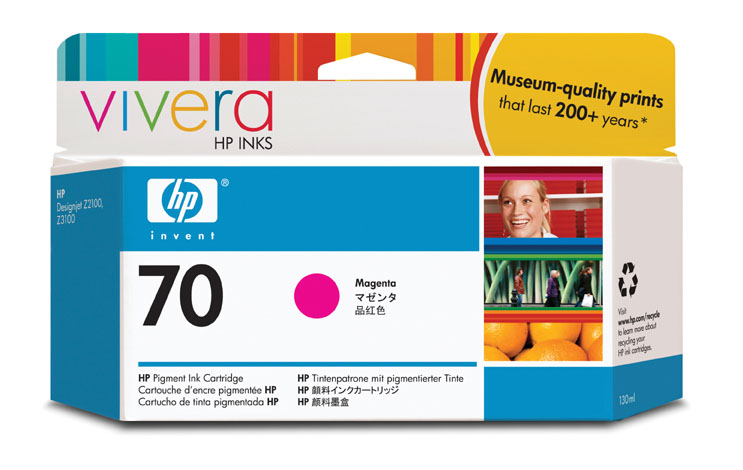 Картридж для плоттеров  HP Vivera 70 Magenta 130 мл (C9453A)