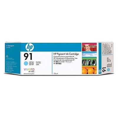 Картридж для плоттеров  HP Vivera 91 Light Cyan 775 мл (C9470A)