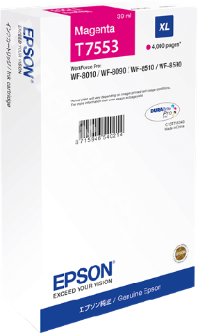 Картридж повышенной емкости с пурпурными чернилами Epson T7553 для WF-8090