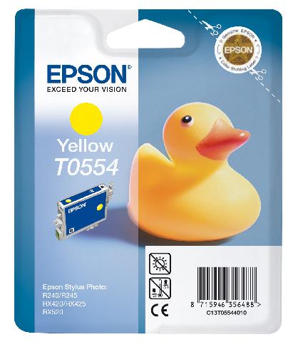 Картридж с желтыми чернилами Epson T0554 для RX520