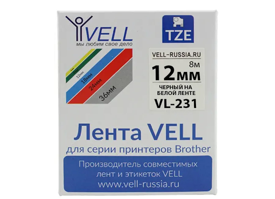Лента Vell VL-231 (TZe-231 Brother