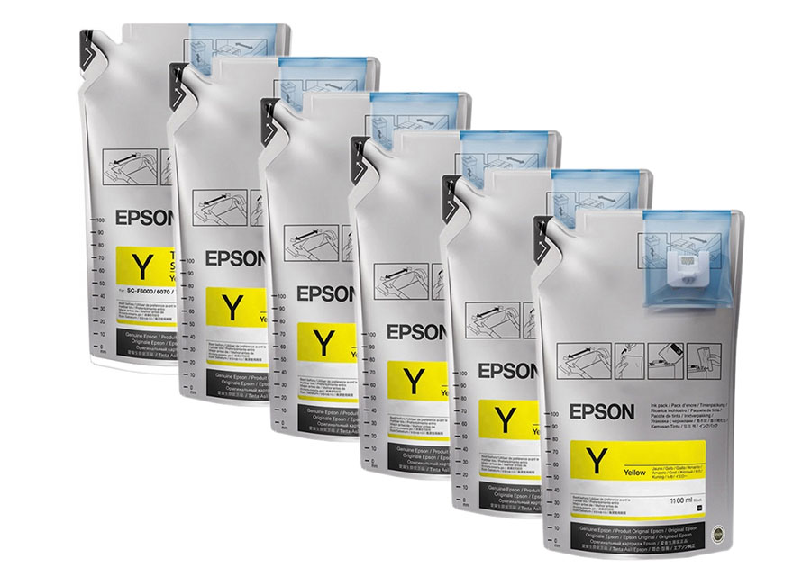Набор из шести контейнеров Epson UltraChrome DS Ink Yellow 1100 мл (C13T46D440)