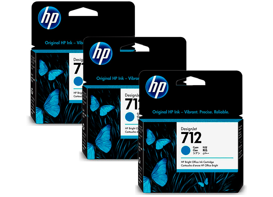 Набор картриджей HP DesignJet 712 Cyan 3x29 мл (3ED77A)