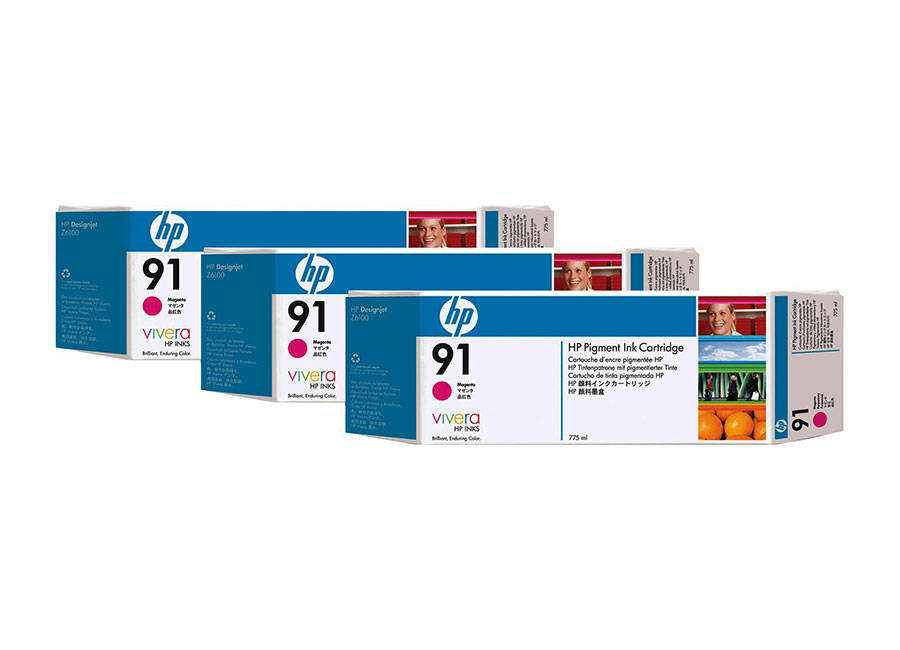 Набор картриджей HP Vivera 91 Magenta 3x775 мл (C9484A)