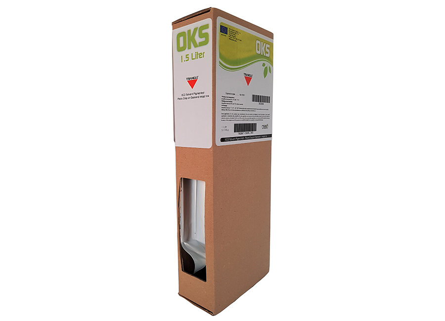 Пакет с экосольвентными  чернилами Triangle OKS Eco Light Cyan 1.5 л (INX-1562669_1500MLOH)