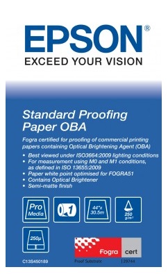 Рулонная бумага для плоттера с покрытием  Epson Standard Proofing Paper OBA 44