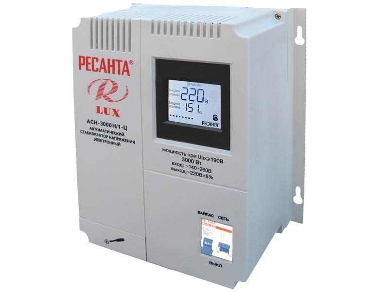 Стабилизатор напряжения  Ресанта АСН-3000Н/1-Ц Lux