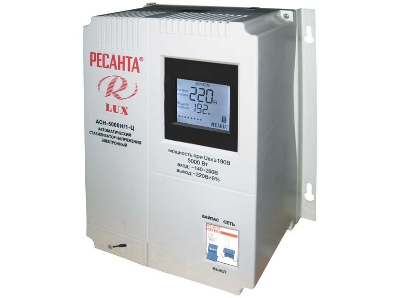 Стабилизатор напряжения  Ресанта АСН-5000Н/1-Ц Lux