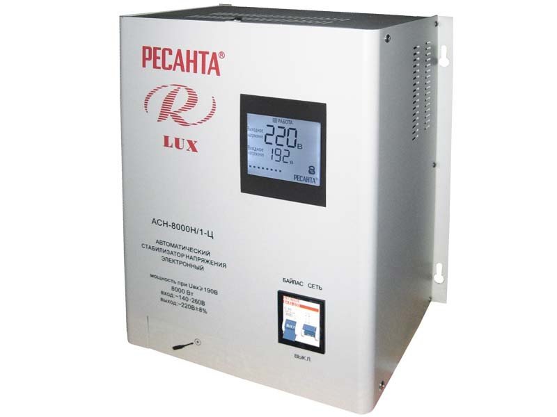 Стабилизатор напряжения  Ресанта АСН-8000Н/1-Ц Lux