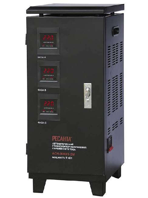 Стабилизатор напряжения  Ресанта АСН-9000/3-ЭМ