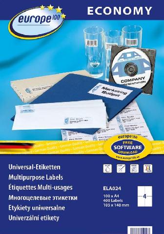 Универсальные самоклеящиеся этикетки Avery Zweckform Europe100 ELA024